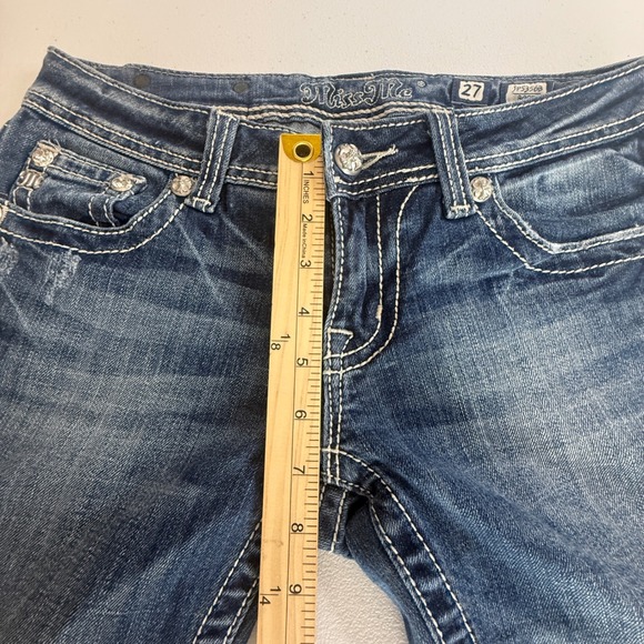 Miss Me Peace Sign Embellished Bootcut Jeans Size 27 JP5356B - Picture 10 of 14